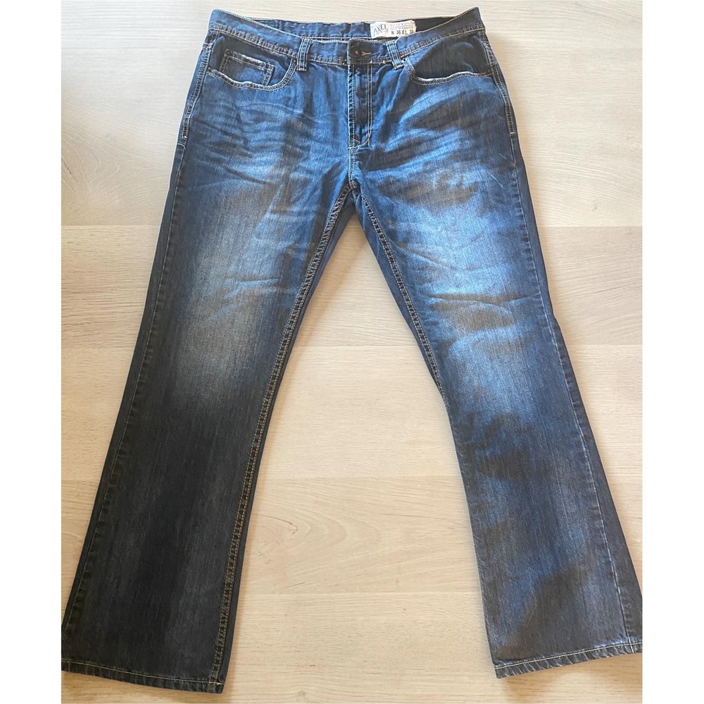 T.K. Axel Griswold Slim Straight Jeans Faded Blue Denim Men's 36x32